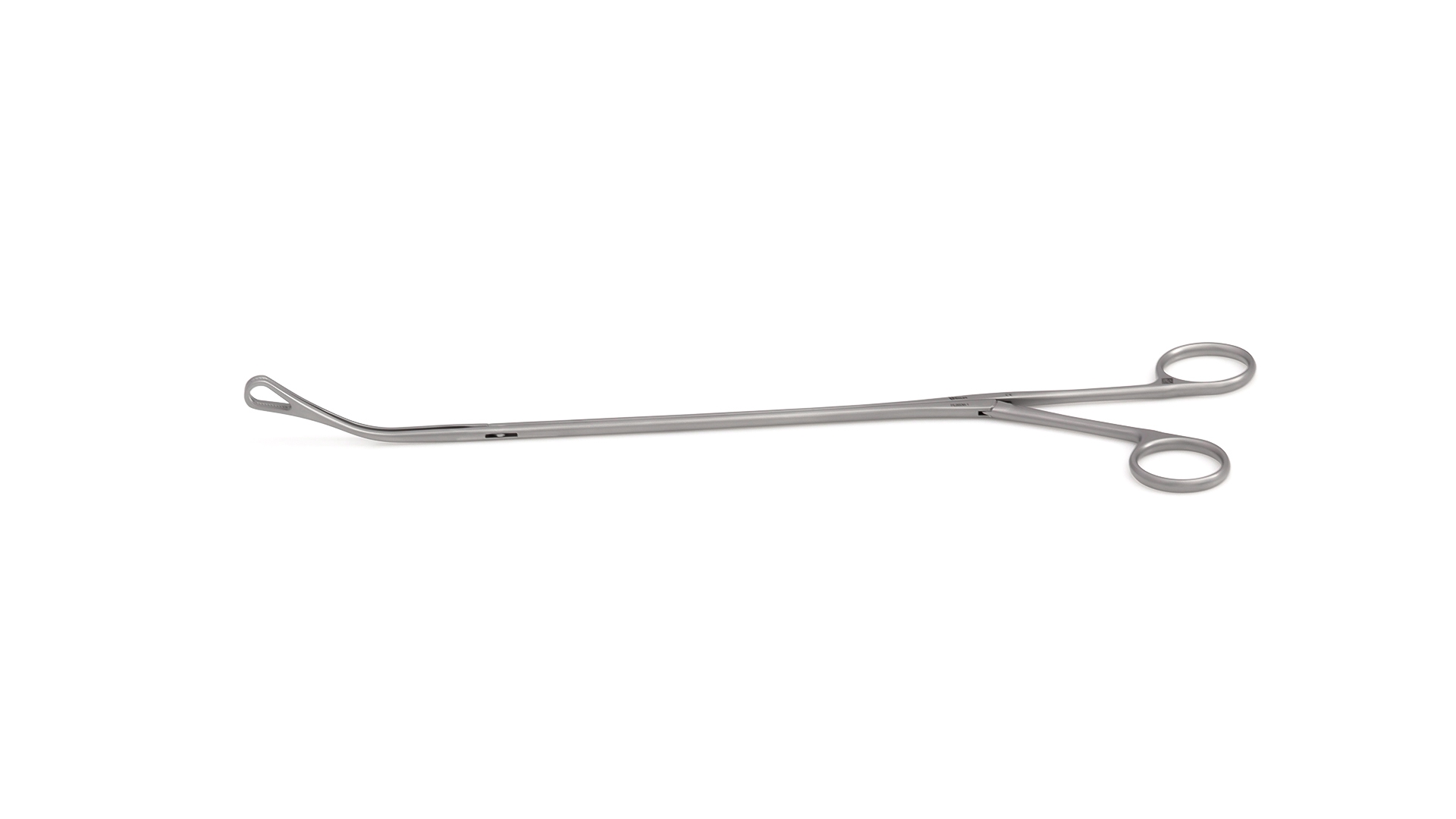 VATS Foerster Forceps - Curved Left 12mm Oval Serrated jaws