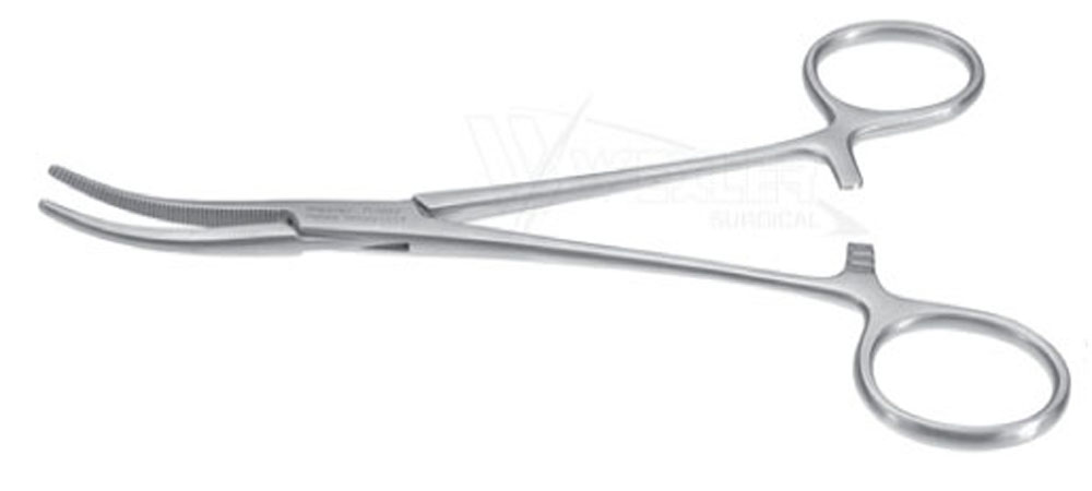 Crile Forceps - Straight serrated jaws, Stainless Steel, 6.25